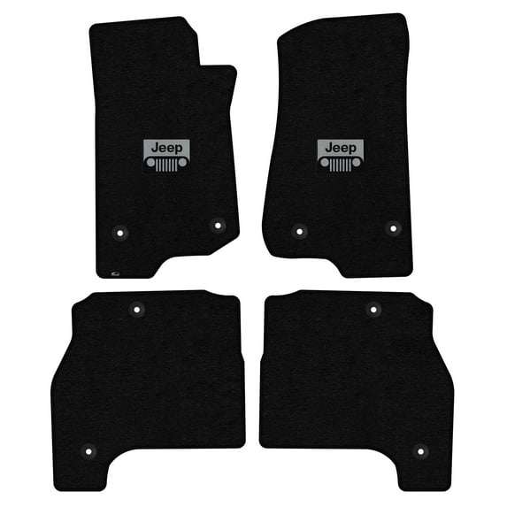 Lloyd Mats LogoMat Custom-Fit 4PC Carpet Floor Mats for 2020-2024 Jeep Gladiator, Black