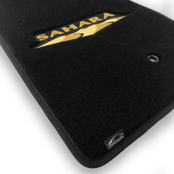 Lloyd Mats LogoMat Custom-Fit 4PC Carpet Floor Mats for 2007-2010 Jeep Wrangler JK 4-Door, Black