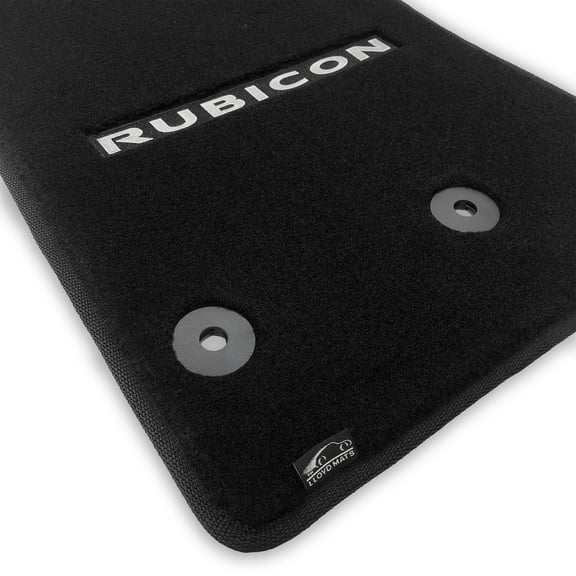 Lloyd Mats LogoMat Custom-Fit 4PC Carpet Floor Mats for 2014-2018 Jeep Wrangler JK 2-Door, Black