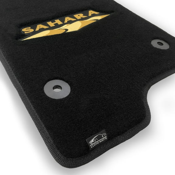 Lloyd Mats LogoMat Custom-Fit 2PC Carpet Floor Mats for 2018-2025 Jeep Wrangler JL 2-Door/4-Door (Not 4xe), Black