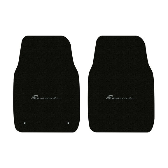 Lloyd Mats LogoMat Custom-Fit 2PC Carpet Floor Mats for 1967-1969 Plymouth Barracuda, Black