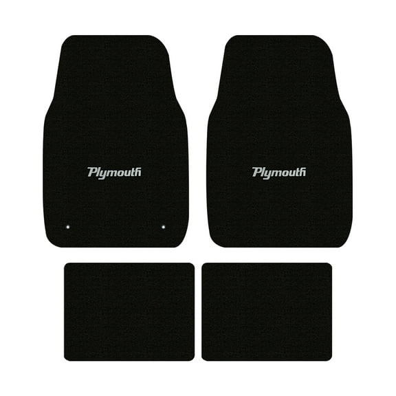 Lloyd Mats LogoMat Custom-Fit 4PC Carpet Floor Mats for 1967-1969 Plymouth Barracuda, Black