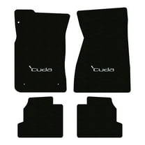 Lloyd Mats LogoMat Custom-Fit 4PC Carpet Floor Mats for 1970-1974 Plymouth Barracuda w/Auto Transmission, Black