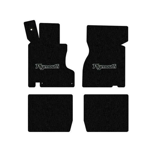 Lloyd Mats LogoMat Custom-Fit 4PC Carpet Floor Mats for 1968-1970 Plymouth Road Runner, Black
