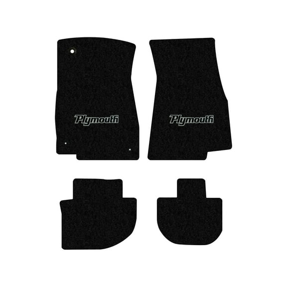 Lloyd Mats LogoMat Custom-Fit 4PC Carpet Floor Mats for 1976-1980 Plymouth Road Runner, Black