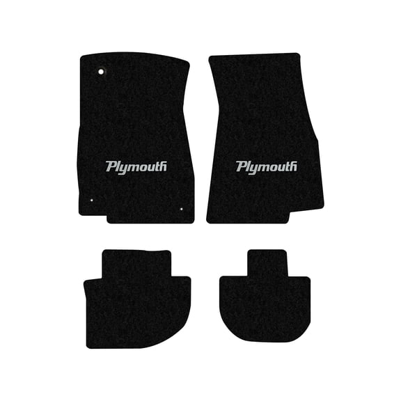 Lloyd Mats LogoMat Custom-Fit 4PC Carpet Floor Mats for 1976-1980 Plymouth Road Runner, Black