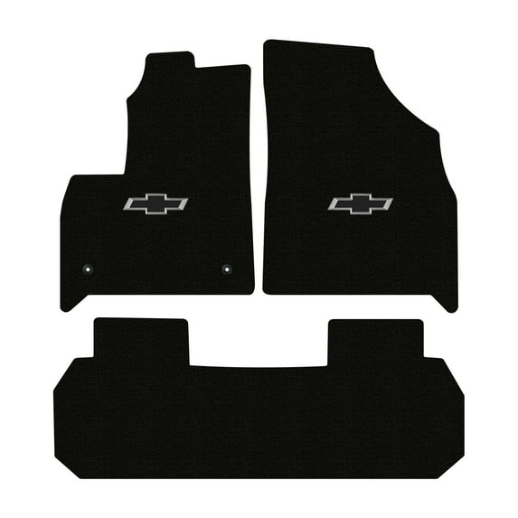 Lloyd Mats LogoMat Custom-Fit 3PC Carpet Floor Mats for 2018-2024 Chevrolet Traverse, Charcoal