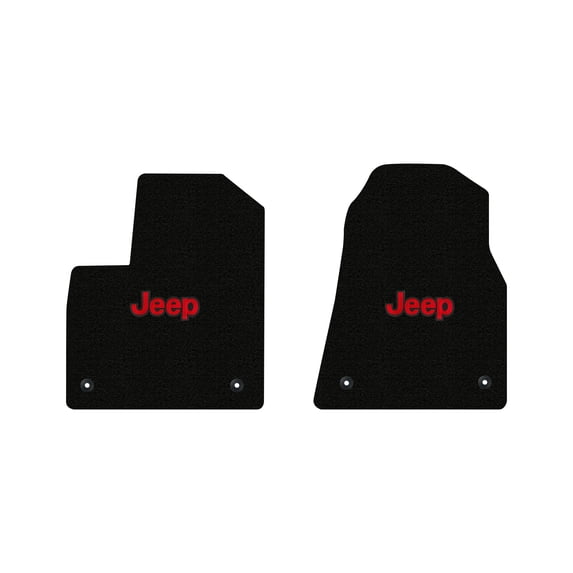 Lloyd Mats LogoMat Custom-Fit 2PC Carpet Floor Mats for 2022-2024 Jeep Wagoneer/Grand Wagoneer, Black