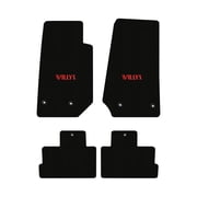 Lloyd Mats LogoMat Custom-Fit 4PC Carpet Floor Mats for 2014-2018 Jeep Wrangler JK 4DR, Black