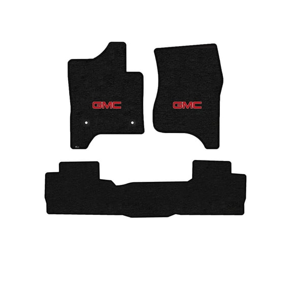 Lloyd Mats LogoMat Custom-Fit 3PC Carpet Floor Mats for 2015-2020 GMC Yukon XL, Charcoal