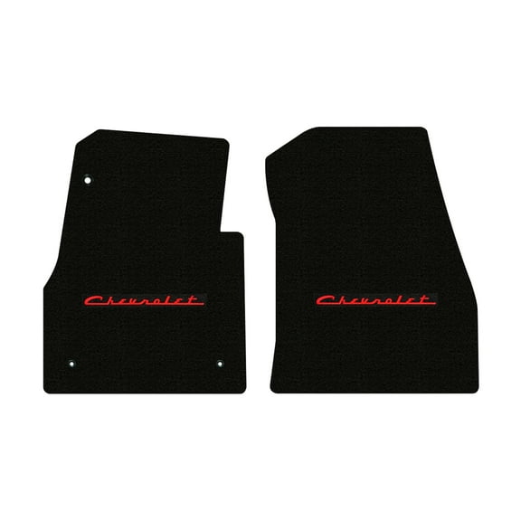 Lloyd Mats LogoMat Custom-Fit 2PC Carpet Floor Mats for 1955-1957 Chevrolet Bel Air 2-Door Hardtop, Black