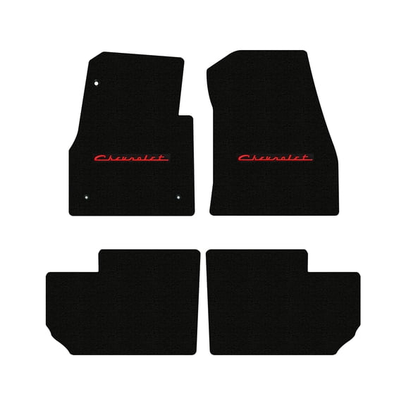 Lloyd Mats LogoMat Custom-Fit 4PC Carpet Floor Mats for 1955-1957 Chevrolet Bel Air 2-Door Hardtop, Black