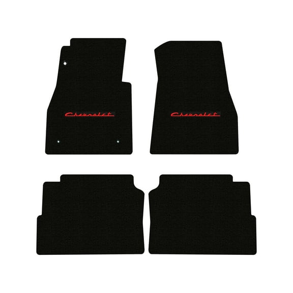 Lloyd Mats LogoMat Custom-Fit 4PC Carpet Floor Mats for 1955-1957 Chevrolet Bel Air 4-Door Sedan, Black