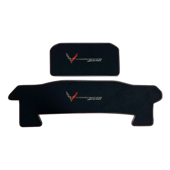 Lloyd Mats LogoMat Custom-Fit 2PC Frunk/Trunk Carpet Mats for 2023-2026 Chevrolet C8 Corvette Conv (No E-RAY), Charcoal