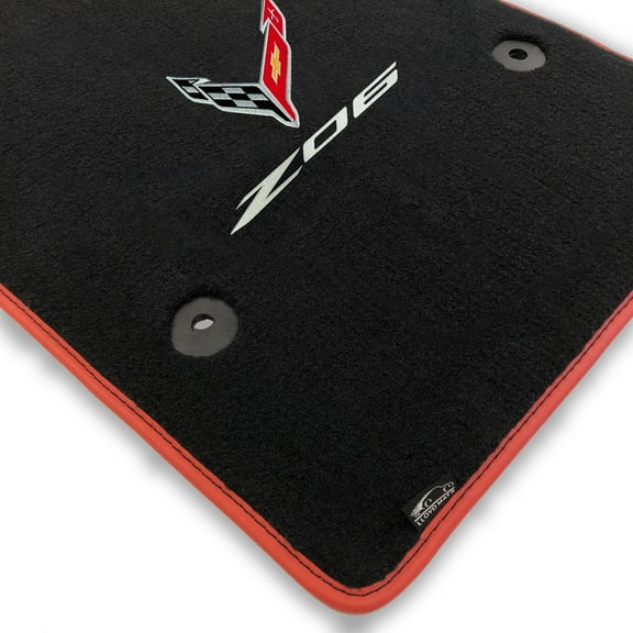Lloyd Mats LogoMat Custom-Fit 2PC Carpet Floor Mats for 2023-2026 Chevrolet C8 Corvette (No E-RAY), Charcoal