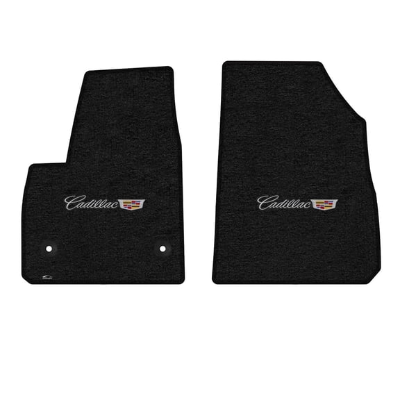Lloyd Mats LogoMat Custom-Fit 2PC Carpet Floor Mats for 2020-2025 Cadillac XT6, Charcoal