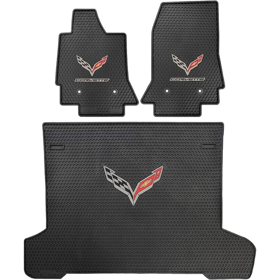Lloyd Mats All-Weather Floor Mats for 2014-2019 Chevrolet Corvette C7 Coupe, 3PC Set, Black
