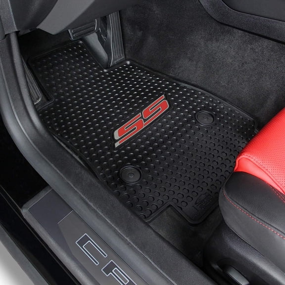 Lloyd Mats All-Weather Floor Mats for 2016-2024 Chevrolet Camaro, 2PC Front, Black w/ Red SS Logo