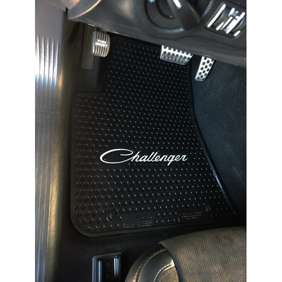 Lloyd Mats Signature Rubber Floor Mats for Dodge Challenger RWD 2011-ON With Silver Challenger Word 2PC Fronts Signature Rubber
