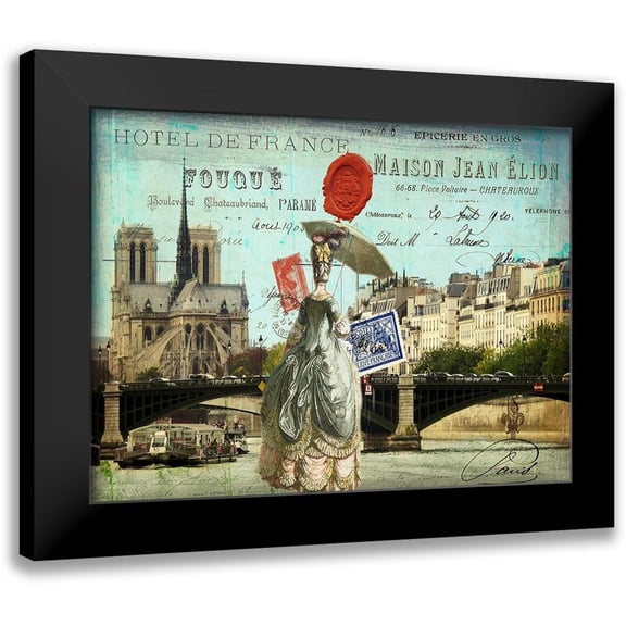 Lloyd, Sandy 14x12 Black Modern Framed Museum Art Print Titled - Postcards of Paris VI