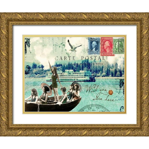 Lloyd, Sandy 14x12 Gold Ornate Wood Framed with Double Matting Museum Art Print Titled - Wish You Were Here