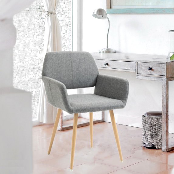 Lloyss Fabric Upholstered Home Office Task Chair with Open Back Desk Chair with Arms for Small Spaces Home Office Living Room Bedroom