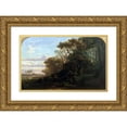 thumbnail image 1 of Lluís Rigalt 14x11 Gold Ornate Wood Frame and Double Matted Museum Art Print Titled - Landscape with Woods (1866), 1 of 4