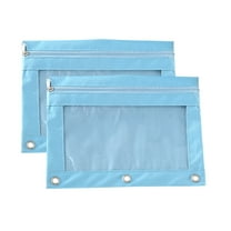 LmnLft 2 Pack Cloth Eyelet Binder B5 Size File Storage Bag with Three Ring Holes and Zippered Pen Pouch Office Organizer