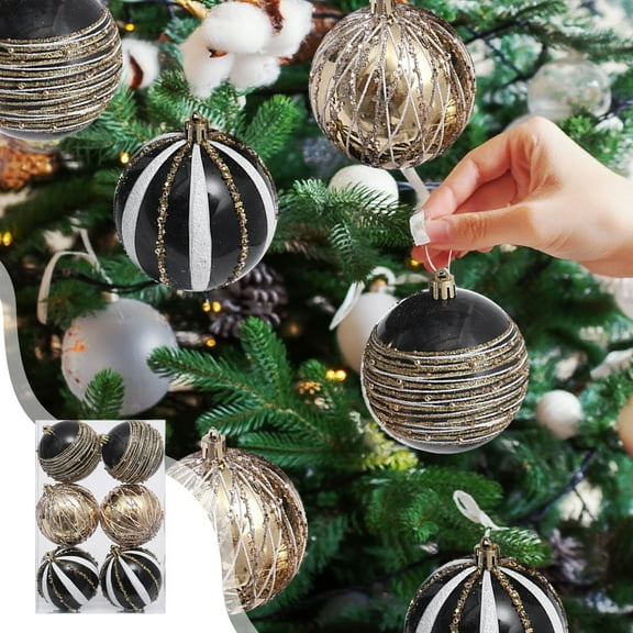 LmnLft 6PCS Frosted Christmas Balls, Multi-Color Tree Hanging Ornaments for Holiday Party & Indoor Decor