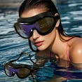 thumbnail image 1 of LmnLft Adult Swim Goggles, Waterproof Large Frame PC Anti-Fog Lenses, Silicone Comfort Fit for Training Lap Swimming, 1 of 6