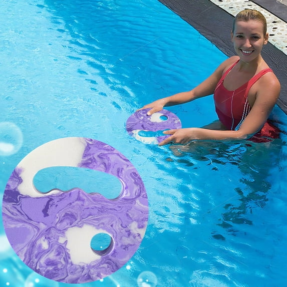 LmnLft Aqua Fitness Discs, 2 EVA Handheld Swim Training Kickboards, Water Aerobics Equipment for Adults Teens Children, Pool Exercise Gear