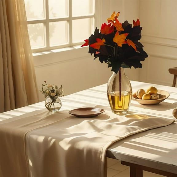 LmnLft Artificial Fall Floral Arrangement 2-Pack, Silk Flower Bouquets with Metal Pot and Autumn Stems for Thanksgiving Table Centerpieces