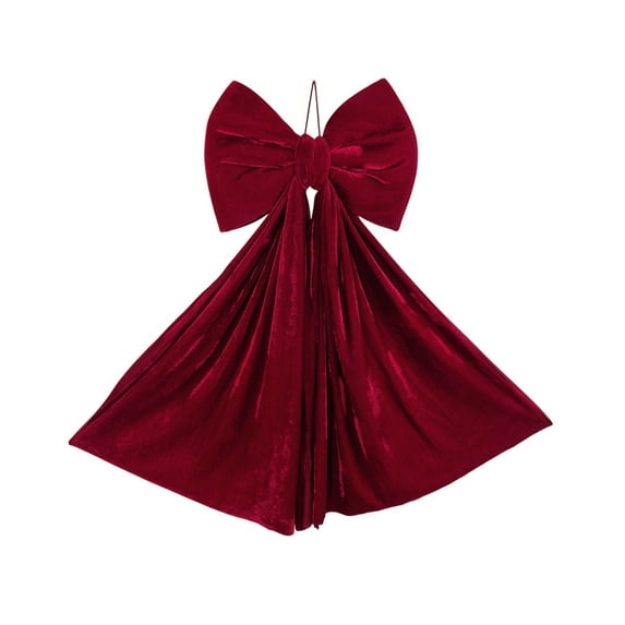LmnLft Christmas Burgundy Velvet Bow ,Christmas Tree Bows Large Plush Stuffed Christmas Bows Vintage Decorative Hanging Ornamentfor Holiday , Wreaths, Garlands, Staircase, Xmas, Wedding, Home Decor