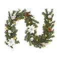 thumbnail image 1 of LmnLft Christmas Cedar Garland, Artificial Christmas Green Thick Pine Needles Garland with Silver Flowers and Balls, Faux Cedar Pine Needles Garland for Home Fireplace Indoor Outdoor Decor, 1 of 9