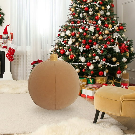 LmnLft Christmas Decoration Ball ,Outdoor Light Up Christmas Ball Decorations Large Christmas Inflatable Decorated Balls with Light Xmas Ornaments for Yard Lawn Porch(Red, Blue, Brown,Green)