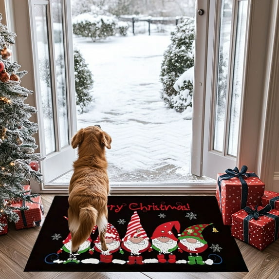 LmnLft Christmas Entrance Carpet, Absorbent Non-Slip Indoor Floor Mat for Bedroom Bathroom Holiday Seasonal Decoration 15.7x23.6in