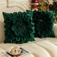 thumbnail image 1 of LmnLft Christmas Pillow Cover, Red and Green Flower Decorative Cushion, Square 3D Petal Sofa Pillow, Holiday Throw Pillow for Home Sofa Bedroom, Cozy Christmas Accent, 1 of 6