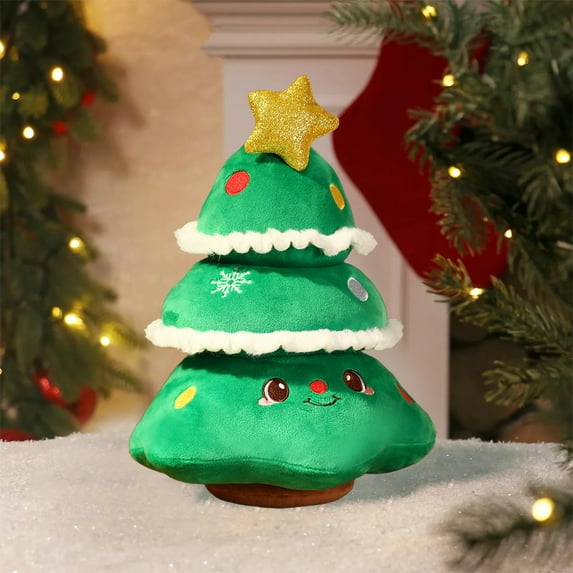 LmnLft Christmas Plush Doll Decoration, Cute Santa Claus and Christmas Tree Shaped Soft Pillow, Festive Home Décor for Sofa or Bedroom