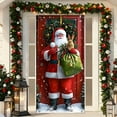 thumbnail image 1 of LmnLft Christmas Santa Claus Door Curtain, Holiday Front Door Decoration, Party Hanging Banner for Seasonal Home Decor, 1 of 6