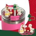 thumbnail image 1 of LmnLft Christmas Straw Cap Accessories, Reusable Holiday Straw Stopper Set, Seasonal Drinkware Decorations for Stanley Tumblers, 1 of 6