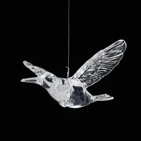 LmnLft Crystal Hummingbird Christmas Tree Ornament, Acrylic Transparent Bird Decoration, Crystal Hanging Bird Wedding Party Stage Ornament Pendant, Ceiling Hanging Ornament for Party Holiday Decor