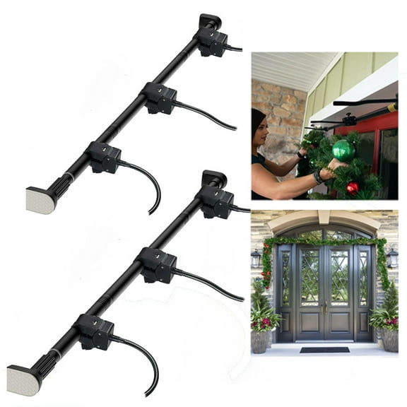LmnLft Garland Hanger for Door Frame, Adjustable Garland Hanger Fits 59"- 67" Doors, No Screws, Drilling, Glue-Damage-Free, Heavy Duty Christmas Decoration Holder for Wreaths Lights Garland