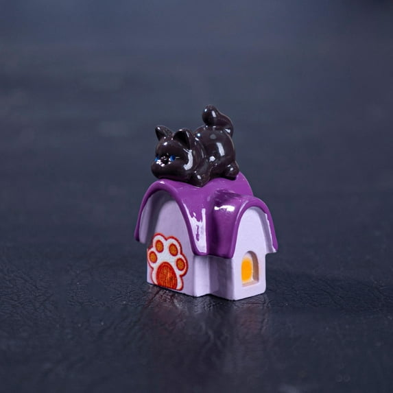 LmnLft Halloween Miniature Figurines, Spooky Hand Painted Decor Models, Haunted House Tabletop Display for Party Favors Graveyard Scene Props