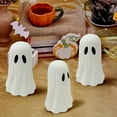 thumbnail image 1 of LmnLft Halloween Paper Mache Ghost Tabletop Decoration, Paper Mache Ghost Tabletop Decoration, 3.9" Spooky Ghosts Decoration for Halloween Decor Indoor Home Mantel Shelf(White), 1 of 9