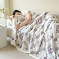 LmnLft Heated Blanket, Cationic Hollow Taffeta Lambswool Blend, Warm Double Layer Blanket for Office and Home Use During Cold Seasons