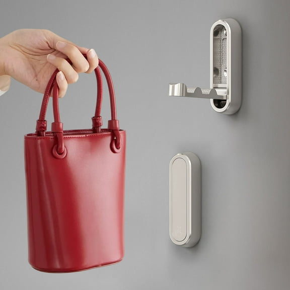 LmnLft Hidden Clothes Hooks Wall Mount, 2PCS Invisible Folding Retractable Wall Hooks, Magic Hook for Hanging Clothes Keys Towels