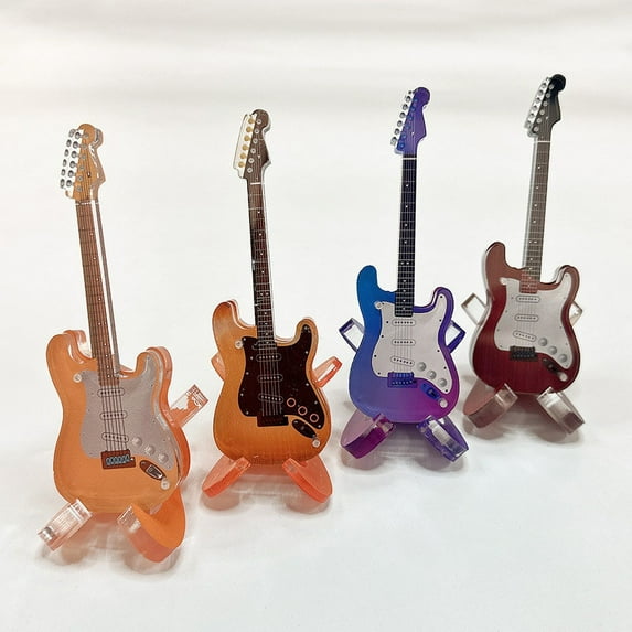LmnLft Mini Acrylic Guitar Model - Stunning Decorative Simulation for Dollhouses, Photography Props, and Collectors' Displays
