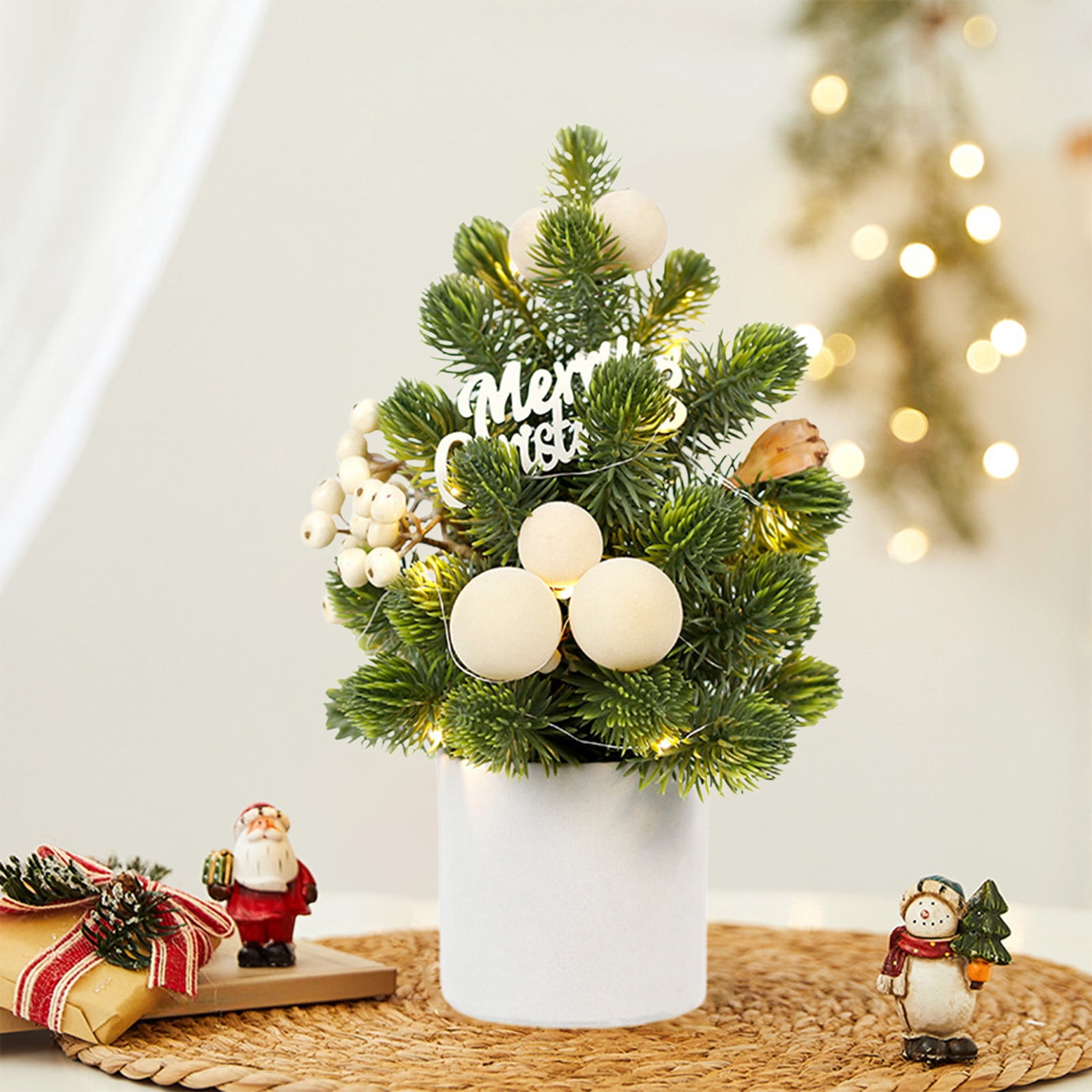LmnLft Mini Desktop Christmas Tree Ornament, Compact Holiday Decoration ...
