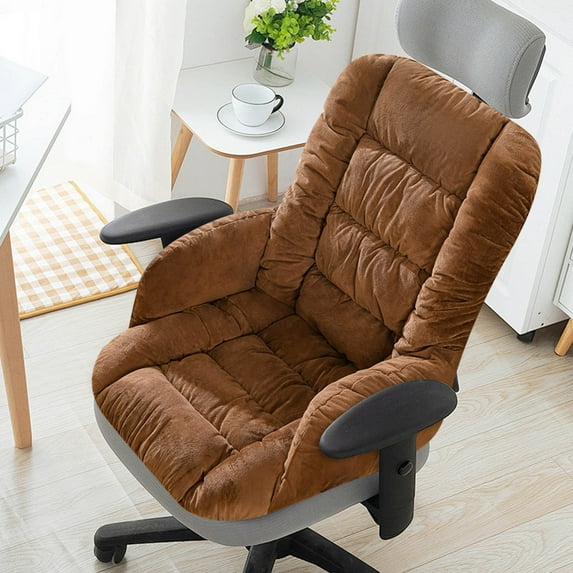LmnLft Office Chair Cushion with High Back Support, Integrated Winter Seat Pad for Long Sitting Periods, Non-Slip Cozy Cushion for Home or Office