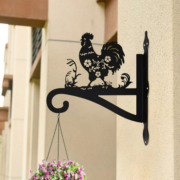 LmnLft Outdoor Wrought Iron Plant Hanger - Vintage Style Balcony Hook for Hanging Flower Baskets/Birdcages